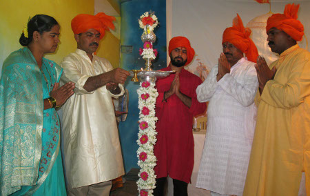 Inauguration of Hindu Dharmajagruti Sabha by lighting Samai (A Lamp)