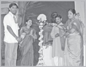 Inauguration of Hindu Dharmajagruti Sabha by lighting Samai (A Lamp)