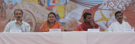From Left: Mr. Chhabada, Mrs. Khilare, H.H. Sadguru Bal Maharaj and Mr. Rahul Kadam