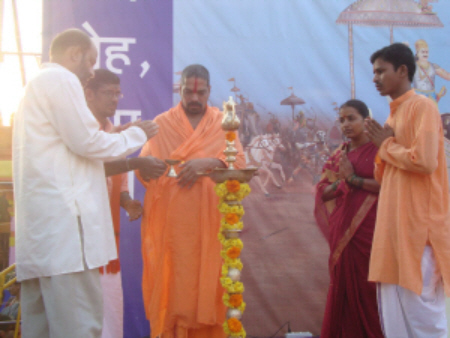 Inauguration of Dharmajagruti Sabha by lighting Samai