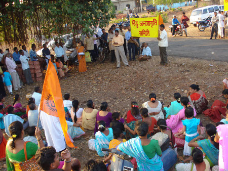 The Sabha took place at the insistence of the locals despite the opposition