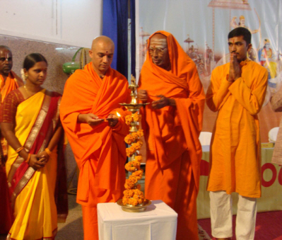  Inauguration of the sabha by lighting an oil lamp by the speakers