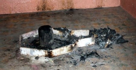 Shiva Pindi was burnt by Anti-Hindu miscreants