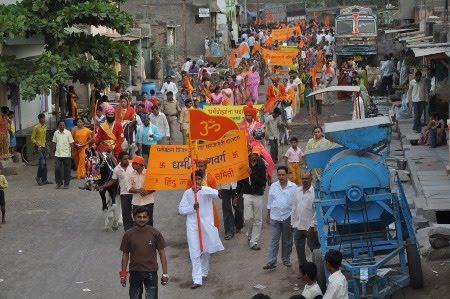 Around 1500 Hindus attended the procession taken out one day before Dharmasabha