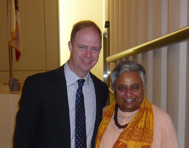 Fresno Council President Larry Westerlund (left) with Hindu leader Rajan Zed in City Council Chamber