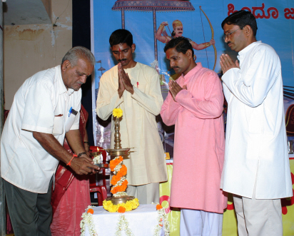 Inauguration of the sabha by lighting an oil lamp