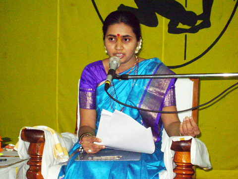 Kum. Madhura Bhosale Addressing the audience
