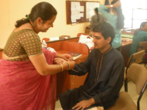 HJS sevika tied rakhi to Historian Mr. Sakardandem Panaji, Goa