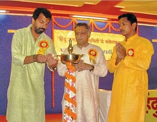 (From left) Lighting the Holy Lamp, Mr Abhijit Panse. , Mr. Shashank Tilak , Mr. Prasad Vadake