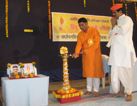 Inauguration of the program by lighting a Samai (an oil lamp)