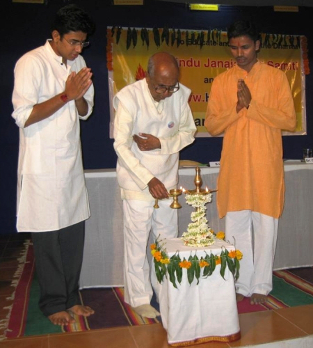 Inauguration of the program by lighting a Samai (an oil lamp)