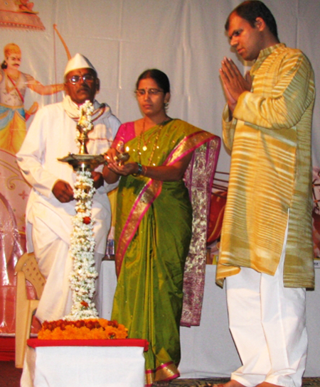 Inauguration of Hindu Dharmajagruti Sabha by lighting a Samai (an oil lamp) Inauguration of Hindu Dharmajagruti Sabha by lighting a Samai (an oil lamp)