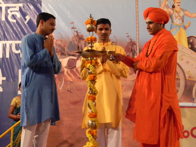 Inauguration of Hindu Dharmajagruti Sabha by lighting a Samai (an oil lamp) Inauguration of Hindu Dharmajagruti Sabha by lighting a Samai (an oil lamp)