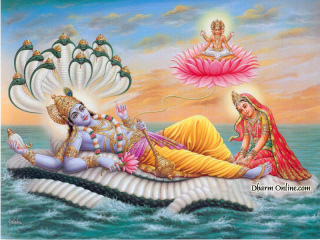 Sattvik picture of Sri Vishnu as per Hindu scriptures