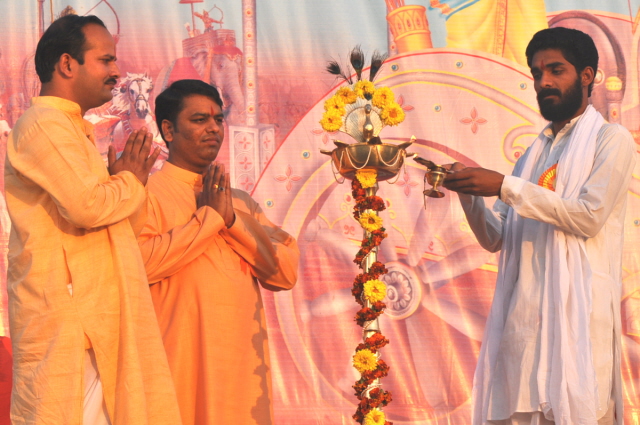 Inauguration of Hindu Dharmajagruti Sabha by lighting a Samai (an oil lamp) Inauguration of Hindu Dharmajagruti Sabha by lighting a Samai (an oil lamp)