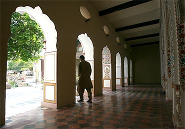 A tourist at an old temple near Islamabad