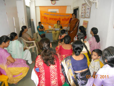 HJS members addressing to the women HJS members addressing to the women