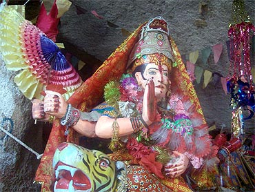 The idol at the temple