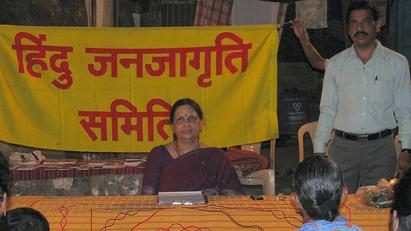 Mrs. Shah of HJS addressing to the Hindu students Mrs. Shah of HJS addressing to the Hindu students