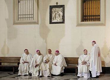 Irish Bishops wait for the beginning of a memory mass led by Cardinal Sean Brady