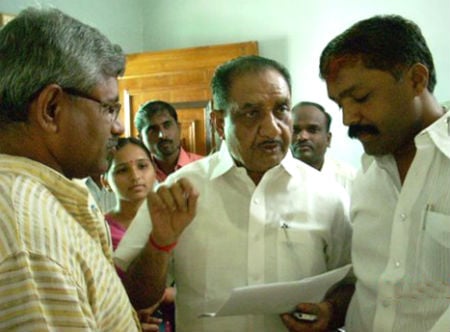 From Left: Mr. Pisolkar, HJS; Mr. Shivajirao Moghe, Minister; Mr. Gaikwad, Shiv Sena