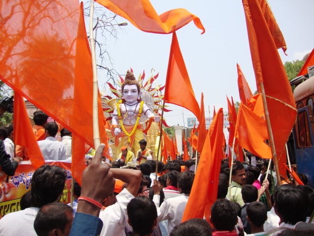 Idol of Sri Ram in the march taken out on the occassion of Sri Ram Navami