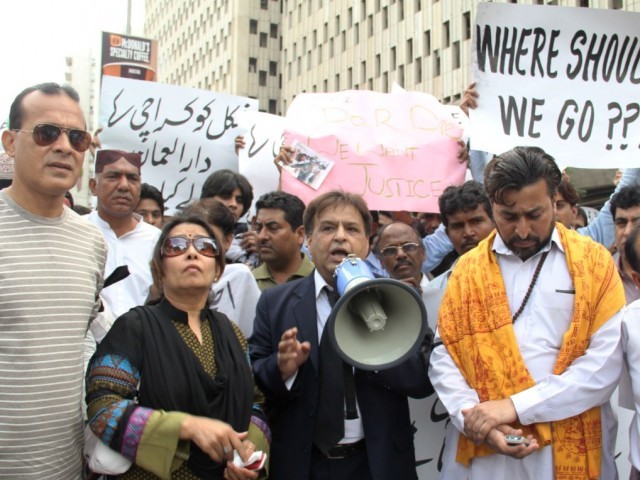 Hindus in Pakistan protesting against atrocities on them