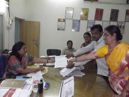 A representation was submitted to Mrs. Vanita Banakar, the resident deputy District Collector by HJS
