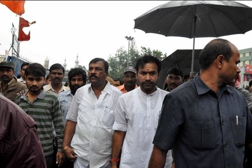 BJP MLA Mr. Kishan Reddy arrive at Bhagyalakshmi Mandir