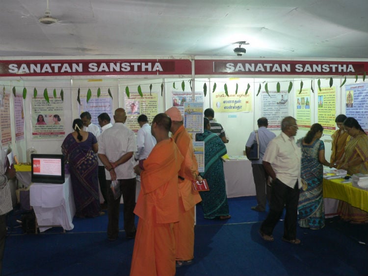 Stall of Sanatan Sanstha in the fifth Hindu Spiritual and Service Fair 2013, Chennai