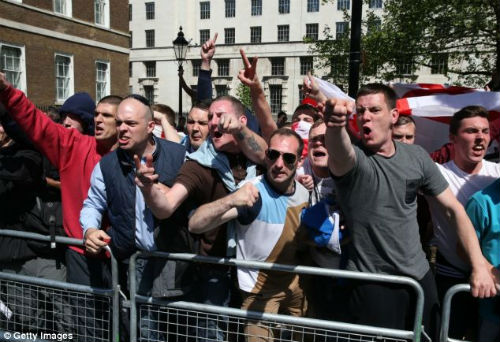 Hundreds of protesters with the EDL descended on London Hundreds of protesters with the EDL descended on London