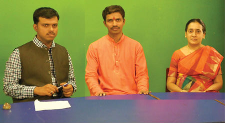 From Left : Shri. Shetty; Shri. Gowda; Smt. Ashwini Prabhu
