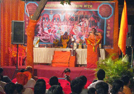 Shri. Sumit Sagavekar of HJS addressing to the audience Shri. Sumit Sagavekar of HJS addressing to the audience