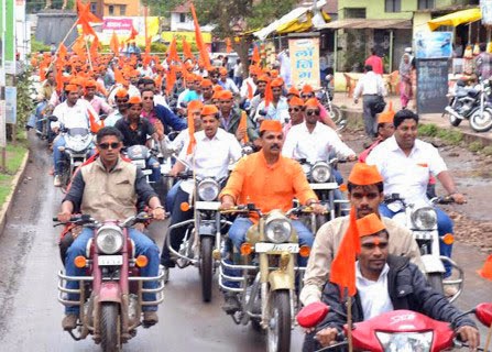 Devout Hindus participating in the rally Devout Hindus participating in the rally