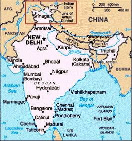 CIA - India Map