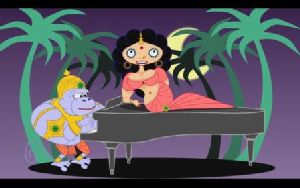 Lord Hanuman plays the piano for Sita