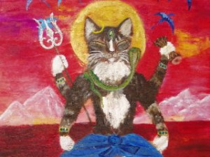 Depiction of Lord Shiva as cat!