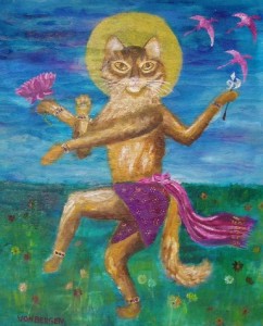 Lord Natraja (form of dancing Shiva) as cat!