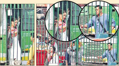 Salman Khan and Kareena Kapoor on shoot for Kabir Khan's Bajrani Bhaijaan near Jama Masjid in Delhi
