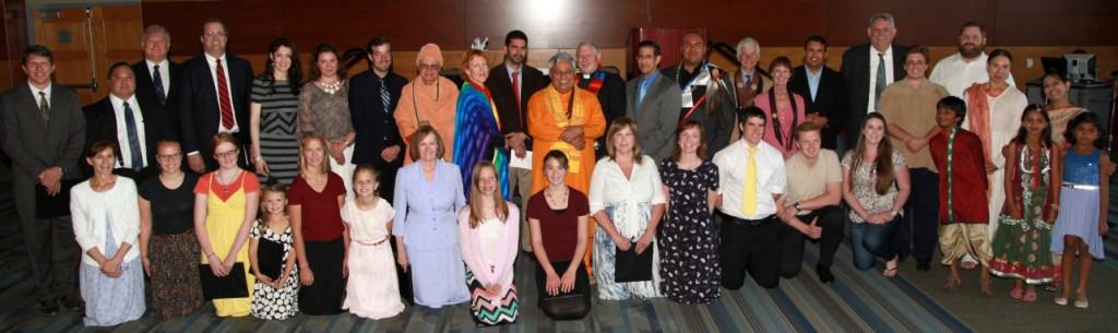 Some of the diverse religious leaders, speakers, performers, graduates and volunteers after the Baccalaureate Service. Picture by: George A. Anastassatos