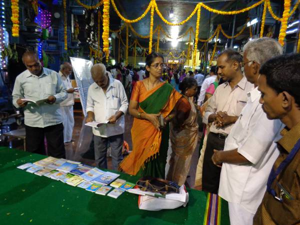 Sanatan books displayed for sale