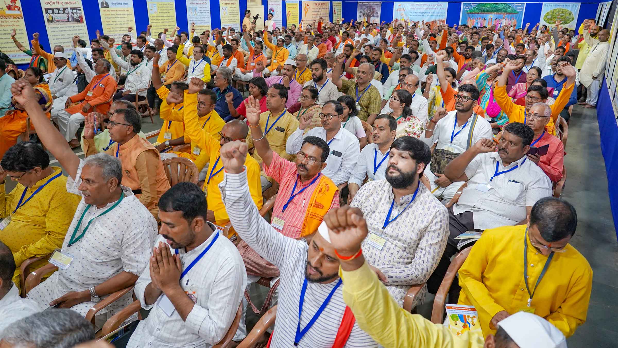 Hindutvavadis participating enthusiastically in the programme