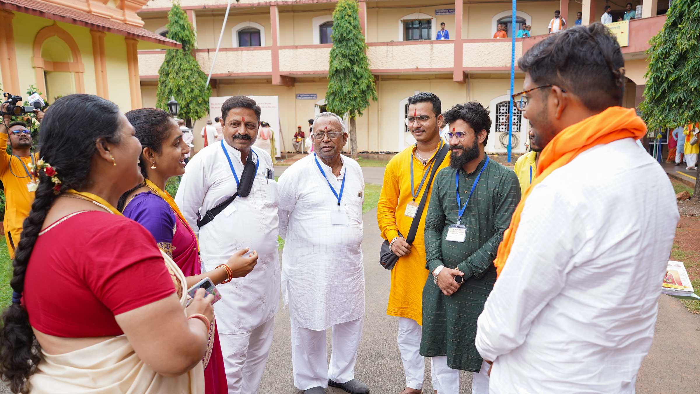 Devout Hindus exhibit their committment towards the 'Hindu Rashtra', as they talk about it even outside the venue of the Mahotsav 