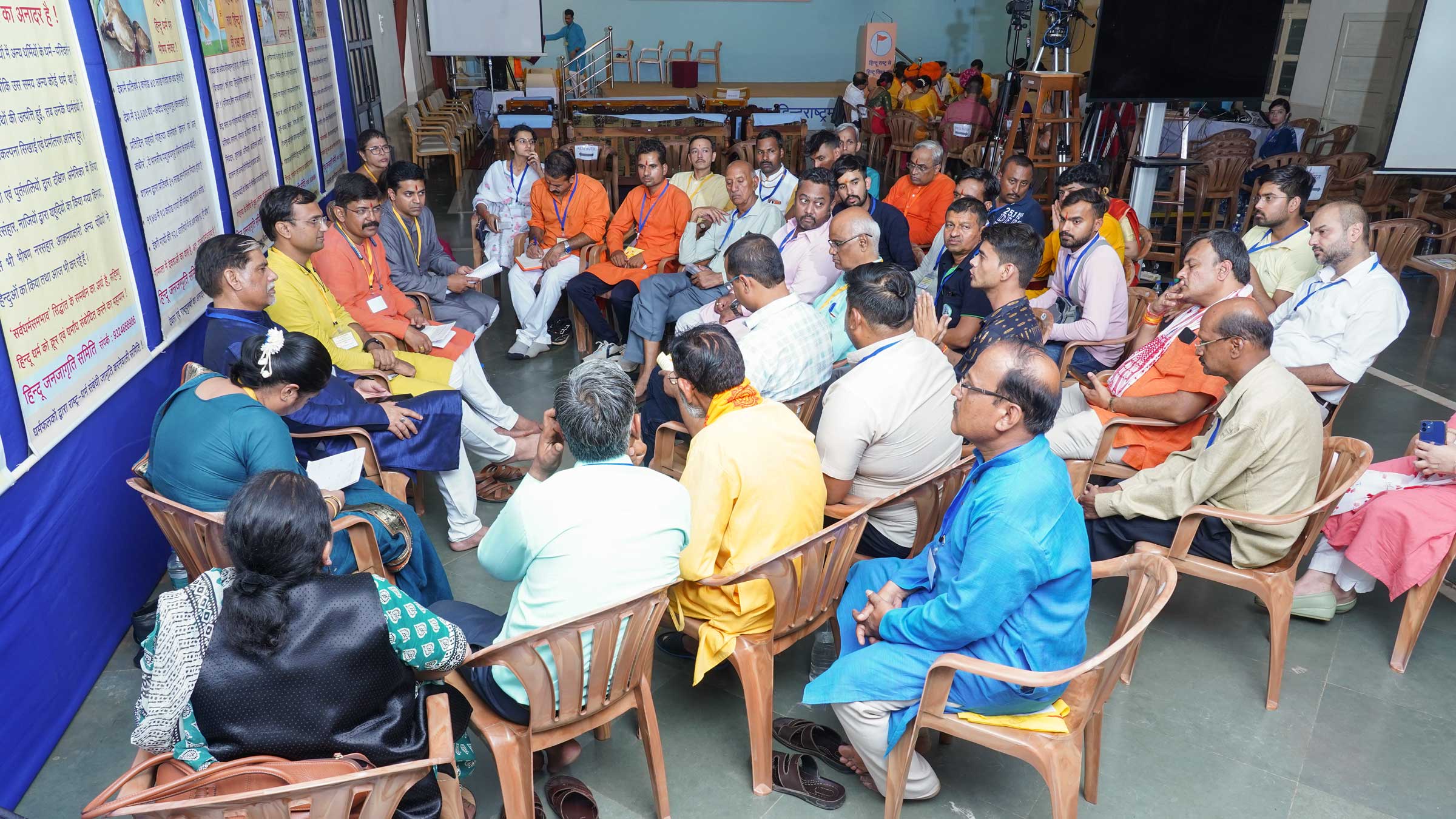 Devout Hindus discussing what can be done unitedly to preserve the sanctity and culture of temples