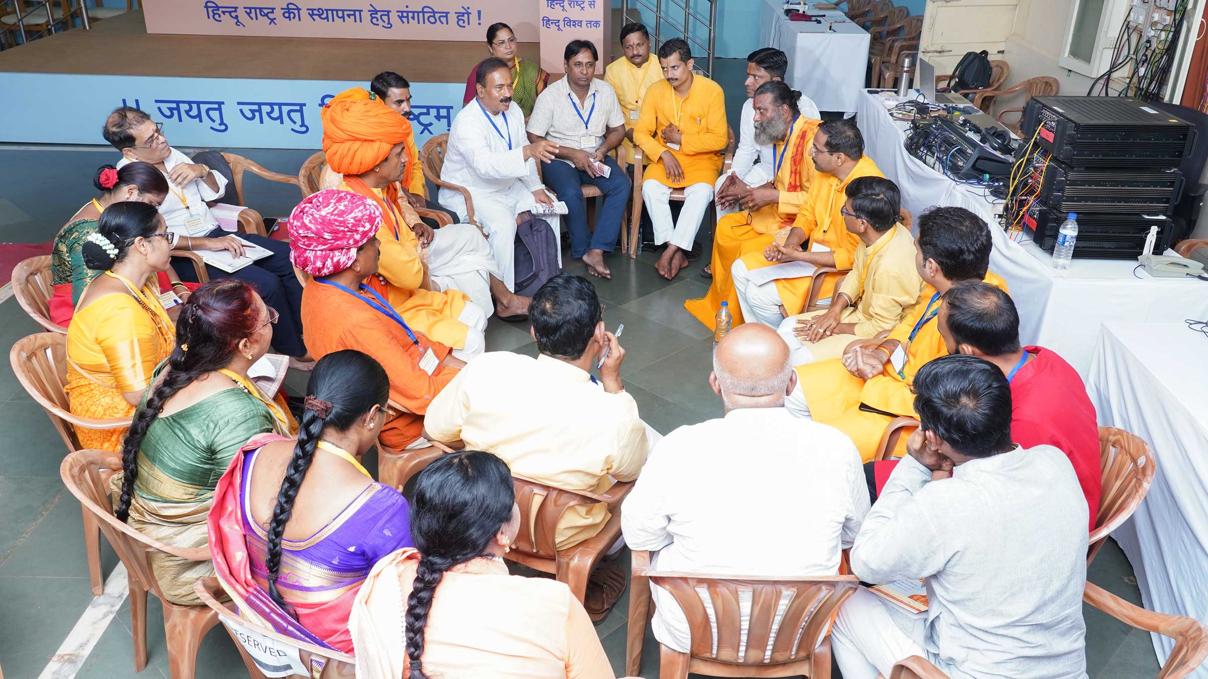 Devout Hindus from various parts of India discussing what can be done unitedly to create awakening on the nefarious efforts being made to split India