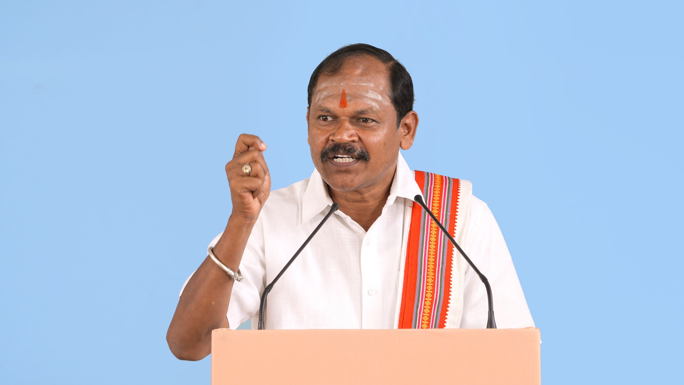 Mr Arjun Sampath (Founder President, Indu Makkal Katchi, Tamil Nadu) elucidating the efforts made to oppose anti-Hindu forces in Tamil Nadu