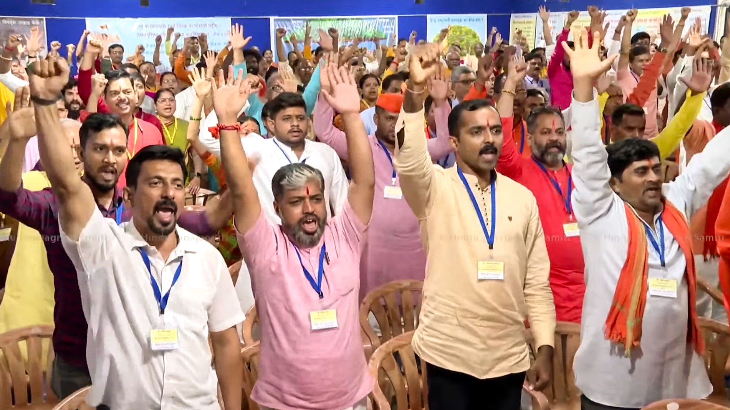 This is not the ceremony of conclusion, of the Hindu Rashtra Adhiveshan;
But a Holy inauguration of a sacred chapter in the Mission, 
To establish ‘Divine Rule’ in the Nation !
