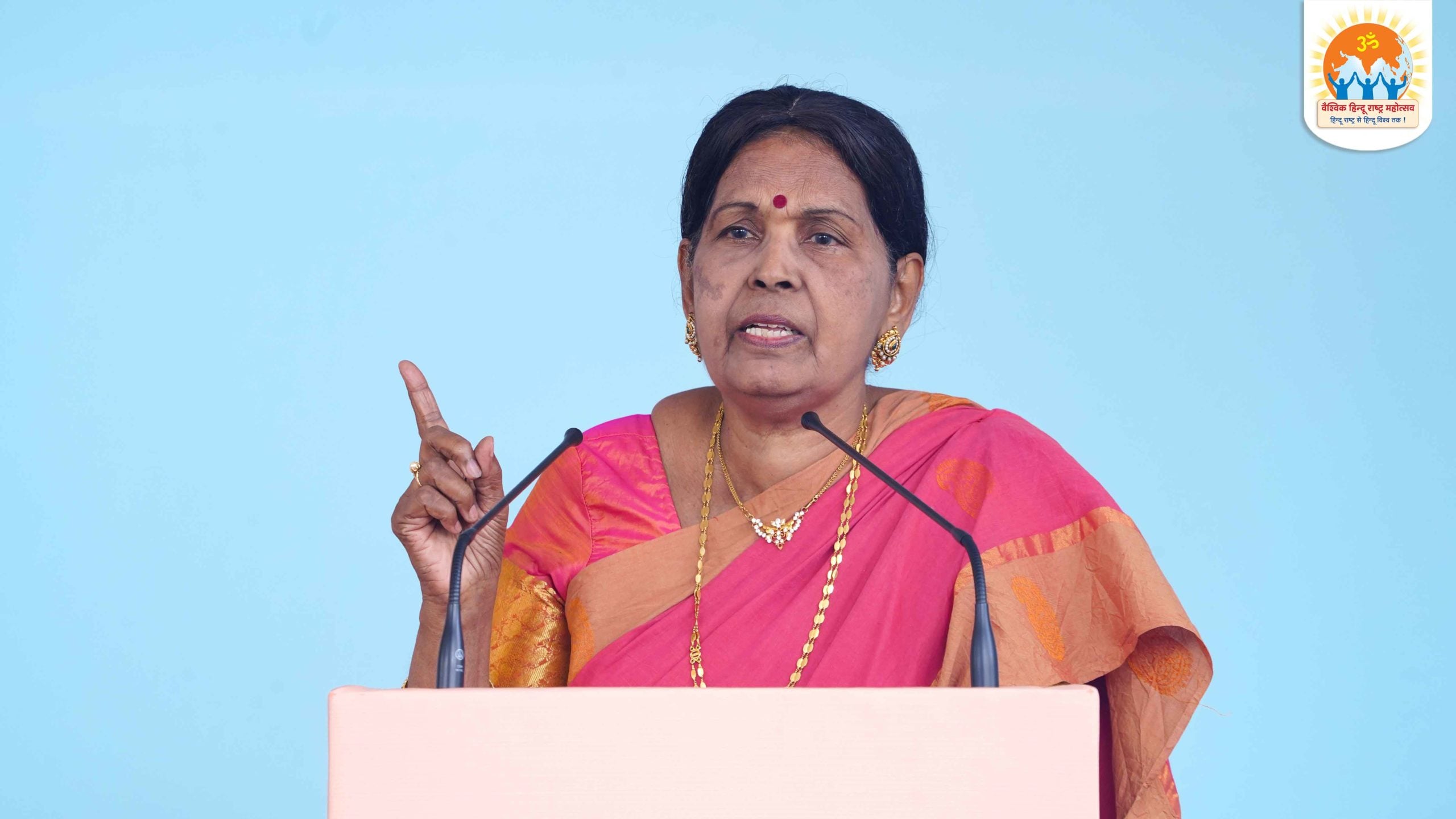 Dr (Smt.) SR Leela (Writer and Ex-MLC, Bengaluru, Karnataka) addressing a session on - 'The importance of countering the false anti-Hindu narrative'