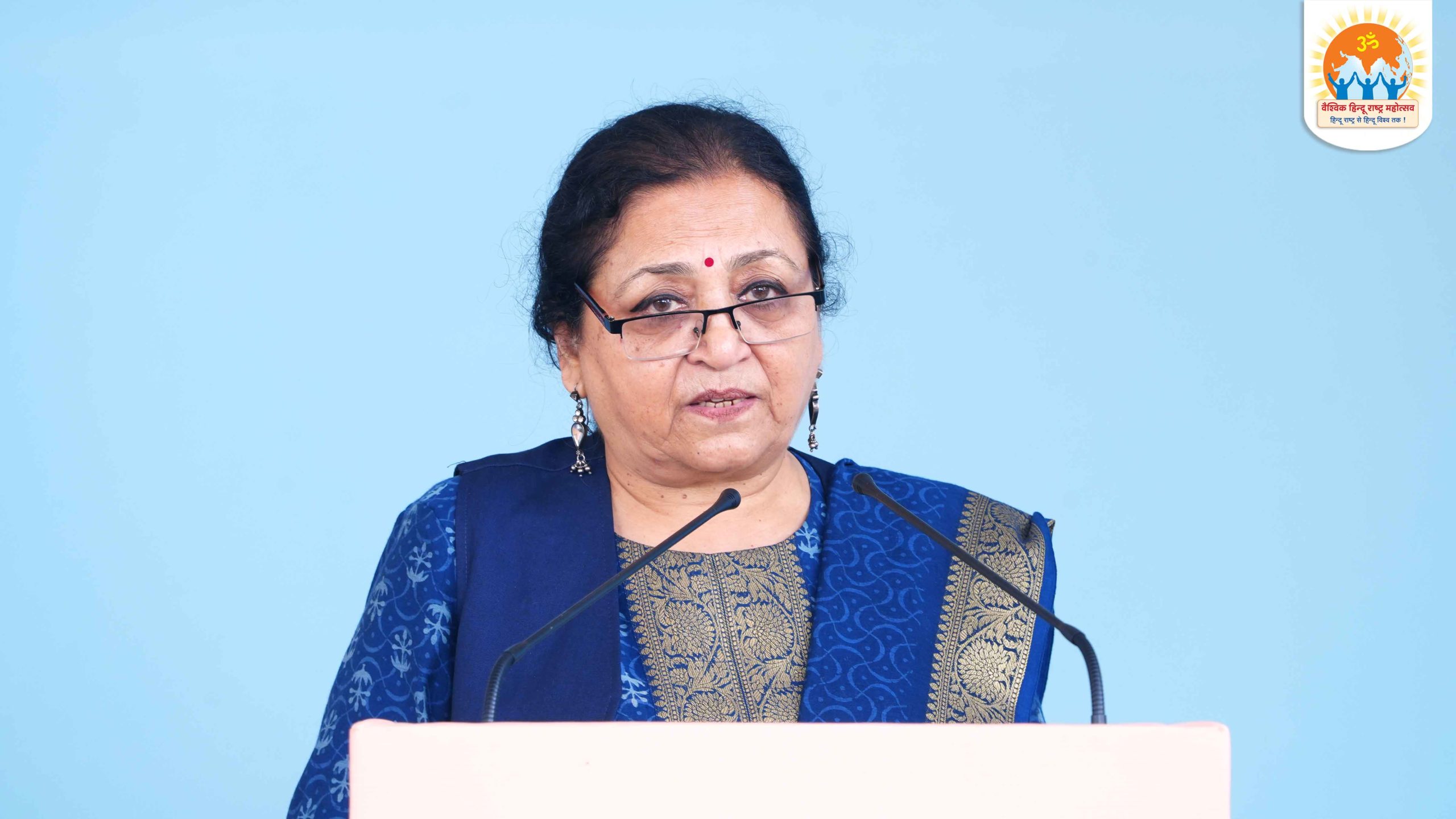 Prof. (Ms) Madhu Purnima Kishwar (Editor, Manushi, New Delhi) addressing a session on - 'A Legal Battle against Hindu-phobic Feminists who strive for further division of Hindus'