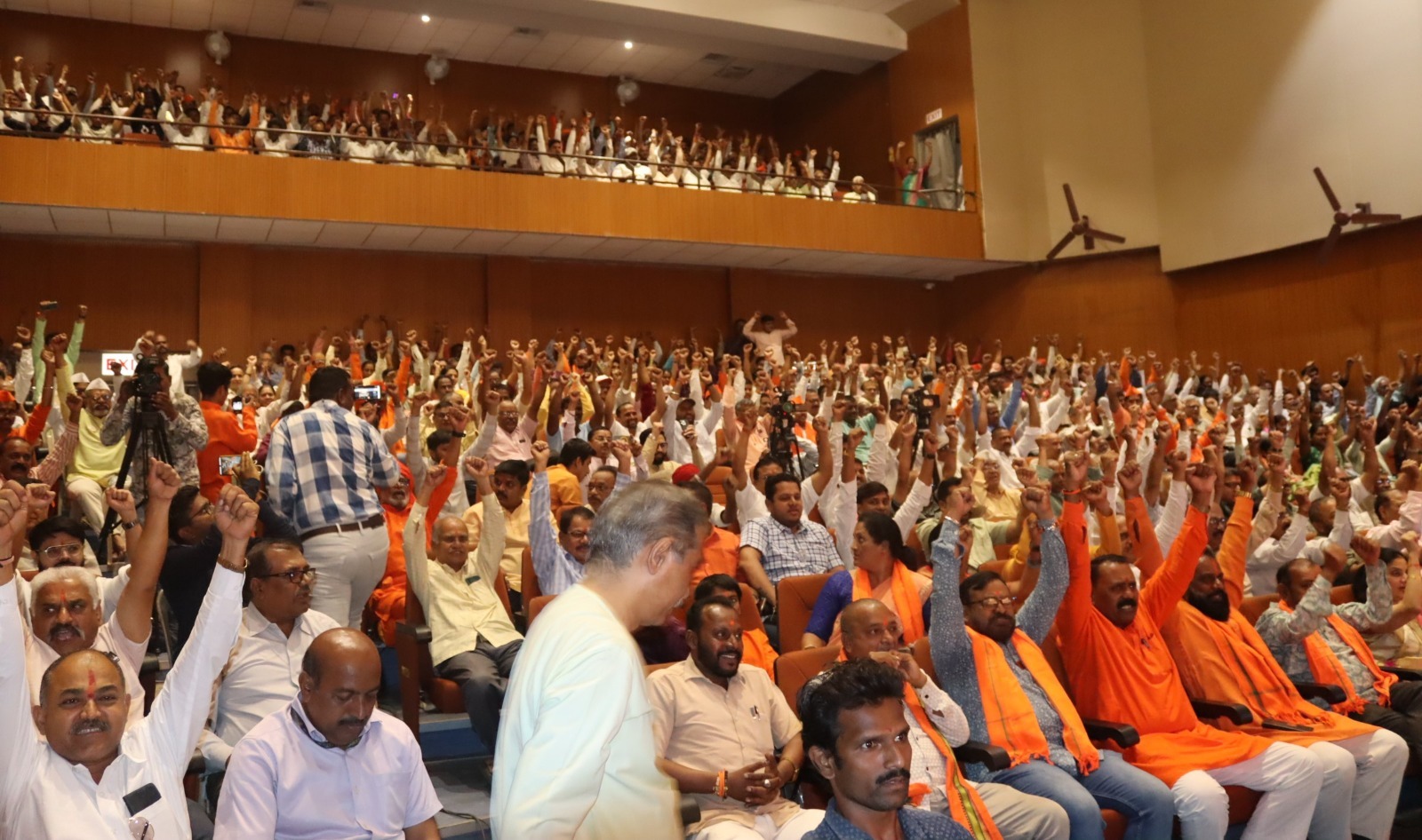 Hindu devotees present at the event